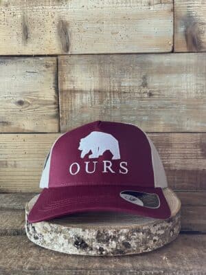 casquette ours bordeaux